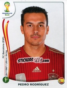 Sticker Pedro Rodríguez - Coppa del Mondo FIFA Brasile 2014 n. 124 - Panini