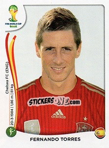 Sticker Fernando Torres - Coppa del Mondo FIFA Brasile 2014 n. 124x - Panini