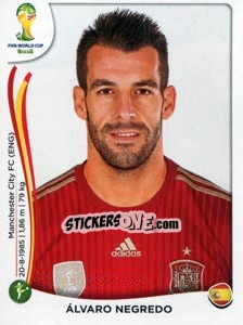 Sticker Álvaro Negredo - Coppa del Mondo FIFA Brasile 2014 n. 126 - Panini