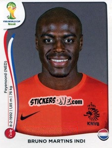 Cromo Bruno Martins Indi - Coppa del Mondo FIFA Brasile 2014 - Panini