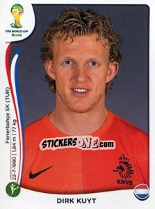 Sticker Dirk Kuyt - Coppa del Mondo FIFA Brasile 2014 - Panini