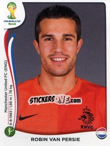 Sticker Robin van Persie - Coppa del Mondo FIFA Brasile 2014 n. 145 - Panini