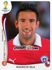 Sticker Mauricio Isla - Coppa del Mondo FIFA Brasile 2014 - Panini