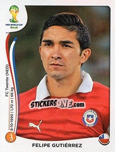 Sticker Felipe Gutiérrez - Coppa del Mondo FIFA Brasile 2014 - Panini