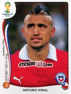 Sticker Arturo Vidal - Coppa del Mondo FIFA Brasile 2014 - Panini