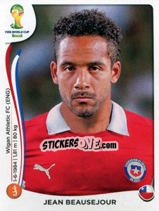 Sticker Jean Beausejour - Coppa del Mondo FIFA Brasile 2014 - Panini