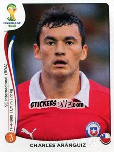 Sticker Charles Aránguiz - Coppa del Mondo FIFA Brasile 2014 n. 161 - Panini