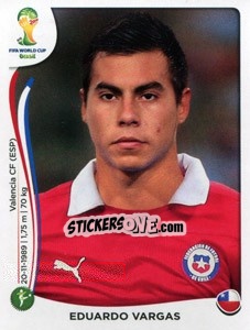 Sticker Eduardo Vargas - Coppa del Mondo FIFA Brasile 2014 n. 163 - Panini