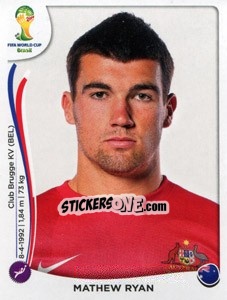 Sticker Mathew Ryan - Coppa del Mondo FIFA Brasile 2014 n. 167 - Panini