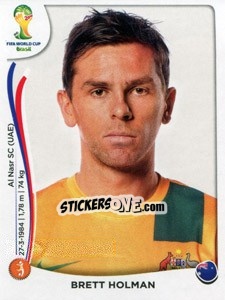 Sticker Brett Holman - Coppa del Mondo FIFA Brasile 2014 n. 173 - Panini