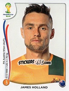 Cromo James Holland - Coppa del Mondo FIFA Brasile 2014 - Panini