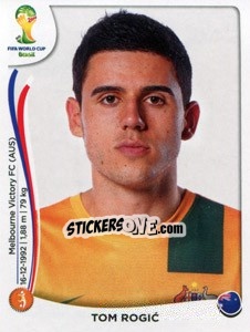 Sticker Tom Rogic - Coppa del Mondo FIFA Brasile 2014 n. 177 - Panini