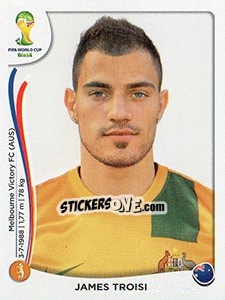 Sticker James Troisi - Coppa del Mondo FIFA Brasile 2014 n. 177x - Panini