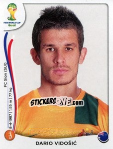 Sticker Dario Vidošic - Coppa del Mondo FIFA Brasile 2014 - Panini