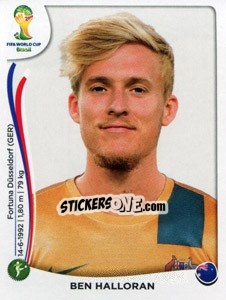 Figurina Ben Halloran - Coppa del Mondo FIFA Brasile 2014 - Panini