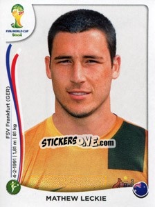 Sticker Mathew Leckie - Coppa del Mondo FIFA Brasile 2014 n. 182 - Panini