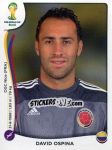 Sticker David Ospina - Coppa del Mondo FIFA Brasile 2014 n. 186 - Panini