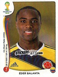 Sticker Éder Balanta - Coppa del Mondo FIFA Brasile 2014 n. 189xx - Panini