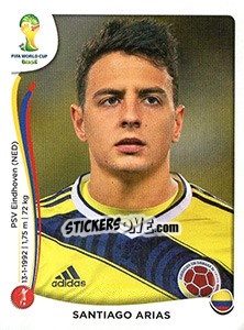 Sticker Santiago Arias - Coppa del Mondo FIFA Brasile 2014 n. 192x - Panini