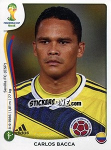 Sticker Carlos Bacca - Coppa del Mondo FIFA Brasile 2014 n. 198 - Panini