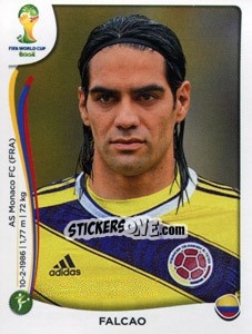 Sticker Falcao - Coppa del Mondo FIFA Brasile 2014 n. 202 - Panini