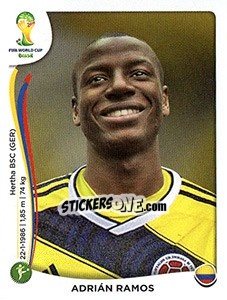 Sticker Adrián Ramos - Coppa del Mondo FIFA Brasile 2014 n. 202x - Panini