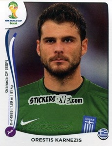 Cromo Orestis Karnezis - Coppa del Mondo FIFA Brasile 2014 - Panini