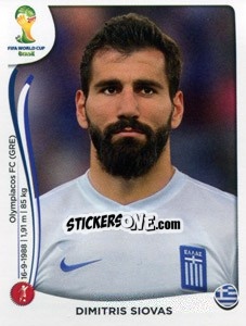 Sticker Dimitris Siovas - Coppa del Mondo FIFA Brasile 2014 - Panini