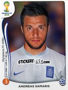 Sticker Andreas Samaris - Coppa del Mondo FIFA Brasile 2014 - Panini