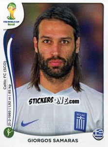 Sticker Giorgos Samaras - Coppa del Mondo FIFA Brasile 2014 n. 218 - Panini