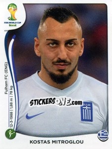 Cromo Kostas Mitroglou - Coppa del Mondo FIFA Brasile 2014 - Panini