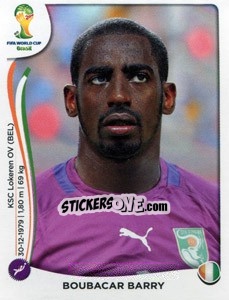 Figurina Boubacar Barry - Coppa del Mondo FIFA Brasile 2014 - Panini