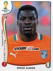 Sticker Serge Aurier - Coppa del Mondo FIFA Brasile 2014 n. 226 - Panini