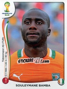 Sticker Souleymane Bamba - Coppa del Mondo FIFA Brasile 2014 - Panini