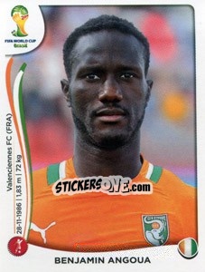 Sticker Benjamin Angoua - Coppa del Mondo FIFA Brasile 2014 - Panini