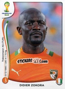 Cromo Didier Zokora - Coppa del Mondo FIFA Brasile 2014 - Panini