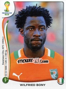 Cromo Wilfried Bony - Coppa del Mondo FIFA Brasile 2014 - Panini