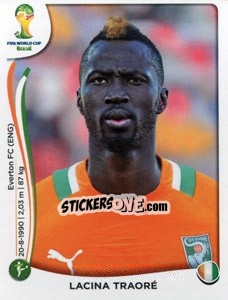 Sticker Lacina Traore - Coppa del Mondo FIFA Brasile 2014 - Panini