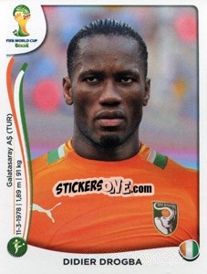 Cromo Didier Drogba - Coppa del Mondo FIFA Brasile 2014 - Panini