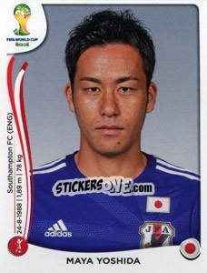 Sticker Maya Yoshida - Coppa del Mondo FIFA Brasile 2014 n. 244 - Panini
