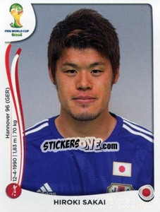 Sticker Hiroki Sakai - Coppa del Mondo FIFA Brasile 2014 - Panini