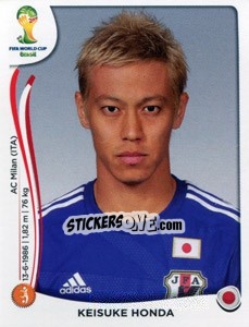 Sticker Keisuke Honda - Coppa del Mondo FIFA Brasile 2014 n. 253 - Panini