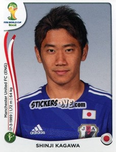 Sticker Shinji Kagawa - Coppa del Mondo FIFA Brasile 2014 n. 256 - Panini