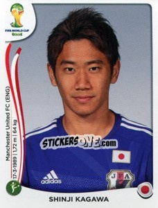 Figurina Shinji Kagawa - Coppa del Mondo FIFA Brasile 2014 - Panini