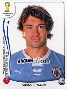 Sticker Diego Lugano - Coppa del Mondo FIFA Brasile 2014 n. 263 - Panini