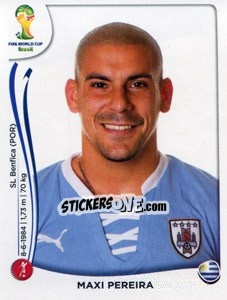 Sticker Maxi Pereira - Coppa del Mondo FIFA Brasile 2014 n. 265 - Panini