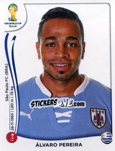 Sticker Alvaro Pereira - Coppa del Mondo FIFA Brasile 2014 n. 267 - Panini