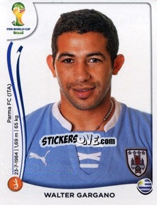 Sticker Walter Gargano - Coppa del Mondo FIFA Brasile 2014 n. 268 - Panini