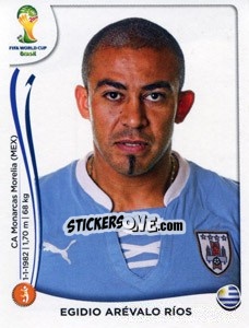 Sticker Egidio Arevalo Rios - Coppa del Mondo FIFA Brasile 2014 n. 269 - Panini