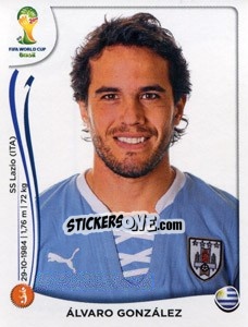 Sticker Alvaro Gonzalez - Coppa del Mondo FIFA Brasile 2014 - Panini